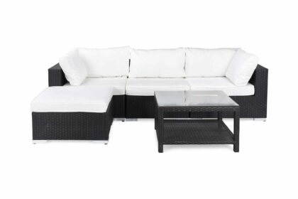 Loungegrupp utomhus bahamas 4-sits bord 75x75 - divan|bord svart