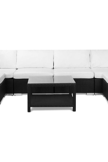 Loungegrupp utomhus bahamas 6-sits bord m hylla - 2 divan|bord svart