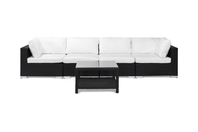 Loungegrupp utomhus bahamas 4-sits bord 75x75 - svart