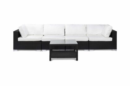 Loungegrupp utomhus bahamas 4-sits bord 75x75 - svart