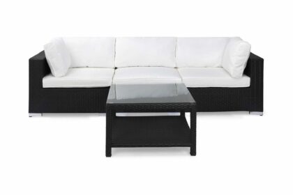 Loungegrupp utomhus bahamas 3-sits bord 75x75 - svart