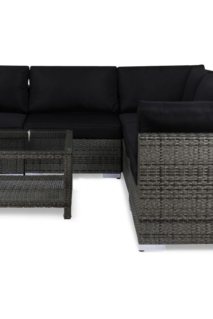 Loungegrupp utomhus bahamas 5-sits bord 75x75 - grå