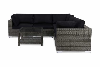 Loungegrupp utomhus bahamas 5-sits bord 75x75 - grå