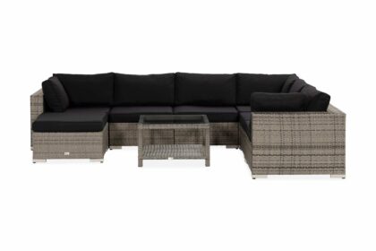 Loungegrupp utomhus bahamas 7-sits bord 75x75 - divan|bord grå