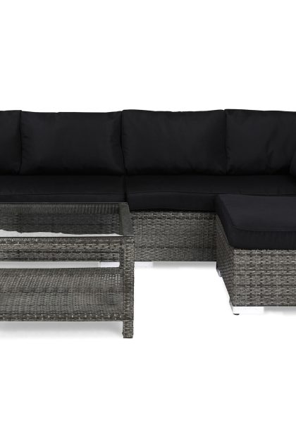 Loungegrupp utomhus bahamas 5-sits bord 75x75 - grå