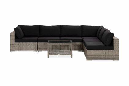 Loungegrupp utomhus bahamas 6-sits bord 75x75 - grå