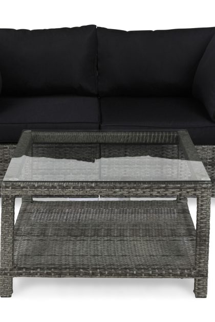 Loungegrupp bahamas 2-sits bord 75x75 - grå