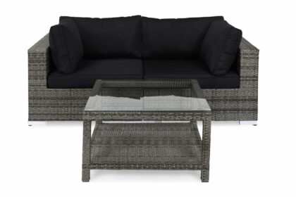 Loungegrupp bahamas 2-sits bord 75x75 - grå