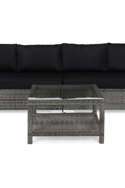 Loungegrupp utomhus bahamas 4-sits bord 75x75 - grå