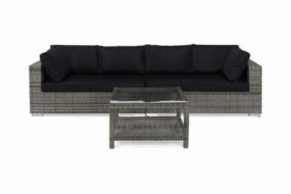 Loungegrupp utomhus bahamas 4-sits bord 75x75 - grå