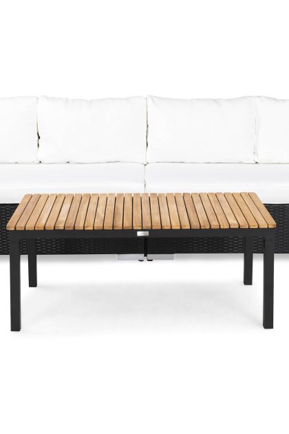 Loungegrupp utomhus bahamas 4-sits bord svart/teak - svart