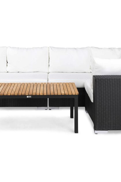 Loungegrupp utomhus bahamas 5-sits bord svart/teak - svart