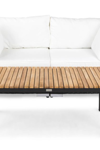 Loungegrupp utomhus bahamas 2-sits bord svart/teak - svart