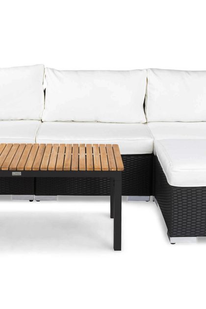 Loungegrupp utomhus bahamas 4-sits bord svart/teak - divan|bord svart