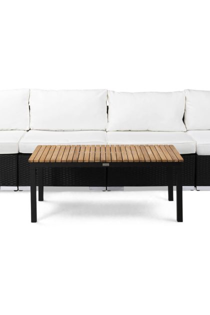 Loungegrupp utomhus bahamas 4-sits bord svart/teak - svart