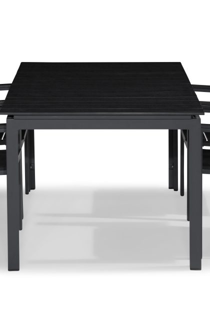 Matgrupp utomhus tunis 150x90 + 4 stapelstolar - svart
