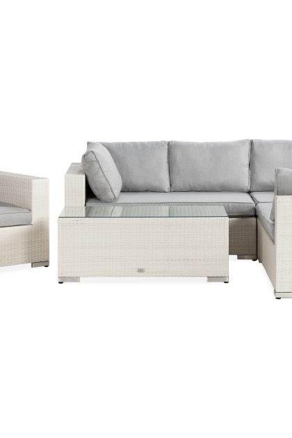 Loungegrupp utomhus bahamas 6-sits bord - fåtölj vit