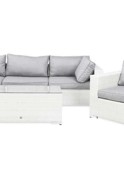 Loungegrupp utomhus bahamas 4-sits bord - fåtölj vit