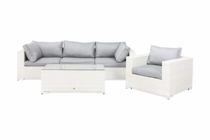 Loungegrupp utomhus bahamas 4-sits bord - fåtölj vit