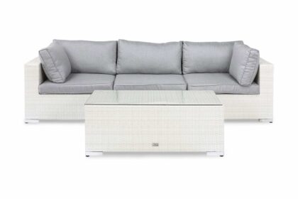 Loungegrupp utomhus bahamas 3-sits bord - vit