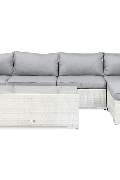 Loungegrupp utomhus bahamas 5-sits bord - divan|bord vit