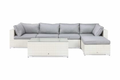 Loungegrupp utomhus bahamas 5-sits bord - divan|bord vit