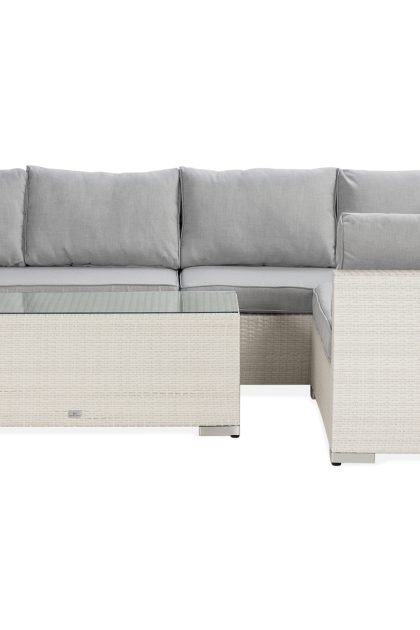 Loungegrupp utomhus bahamas 6-sits bord - vit
