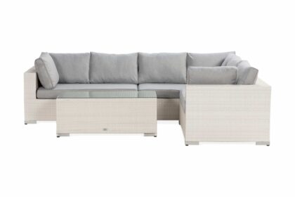 Loungegrupp utomhus bahamas 6-sits bord - vit