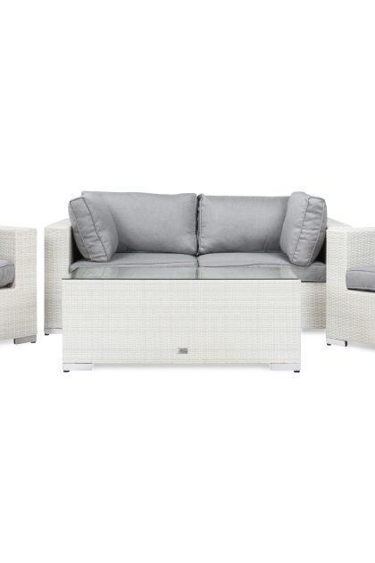 Loungegrupp utomhus bahamas 4-sits 1 bord - 2 fåtöljer vit