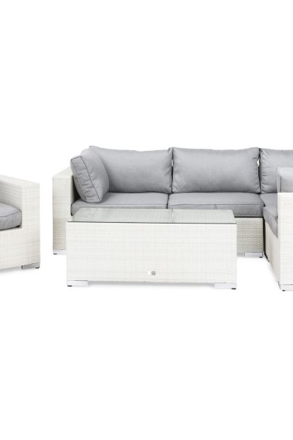 Loungegrupp utomhus bahamas 5-sits bord - fåtölj vit