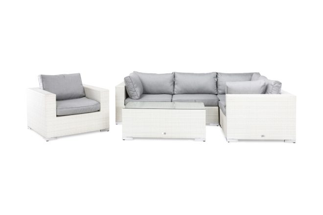 Loungegrupp utomhus bahamas 5-sits bord - fåtölj vit