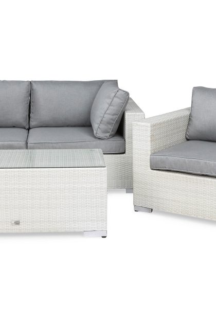 Loungegrupp utomhus bahamas 3-sits bord - fåtölj vit