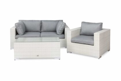 Loungegrupp utomhus bahamas 3-sits bord - fåtölj vit