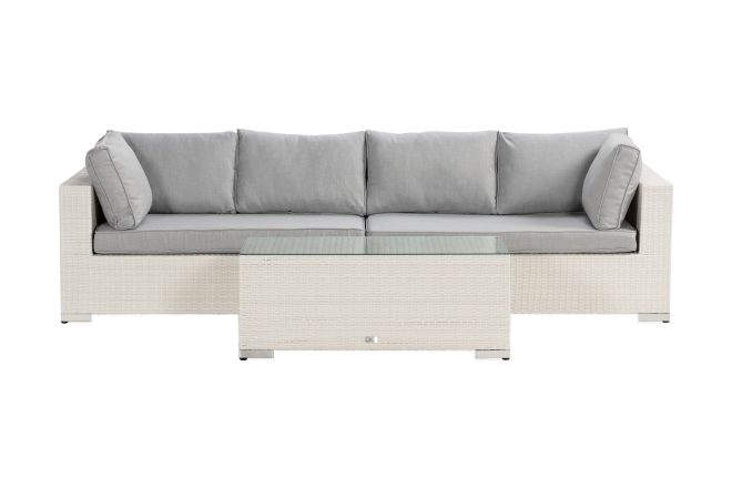 Loungegrupp utomhus bahamas 4-sits bord - vit