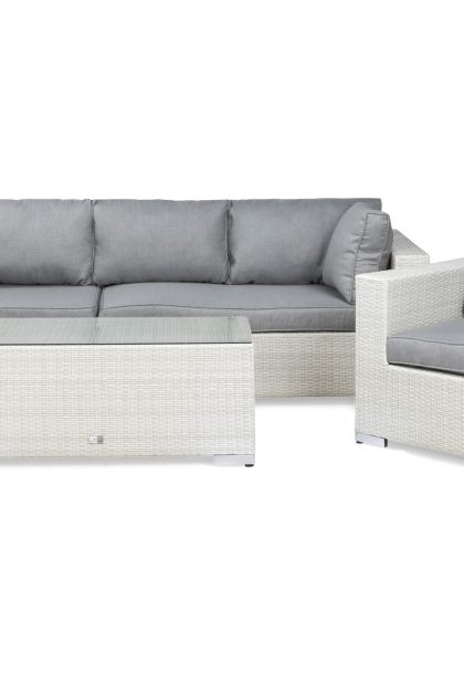Loungegrupp utomhus bahamas 5-sits bord - fåtölj vit