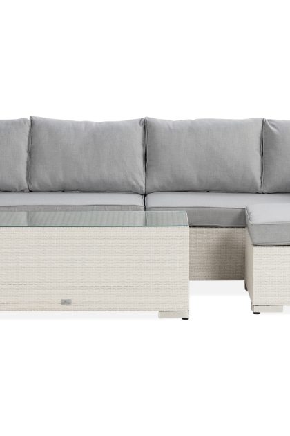 Loungegrupp utomhus bahamas 5-sits bord - divan|bord vit
