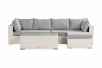 Loungegrupp utomhus bahamas 5-sits bord - divan|bord vit