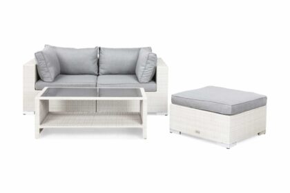 Loungegrupp utomhus bahamas 5-sits bord m hylla - divan|bord vit