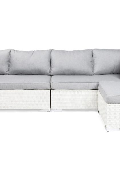 Loungegrupp utomhus bahamas 5-sits bord m hylla - divan|bord vit