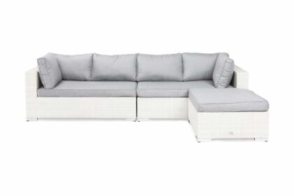 Loungegrupp utomhus bahamas 5-sits bord m hylla - divan|bord vit