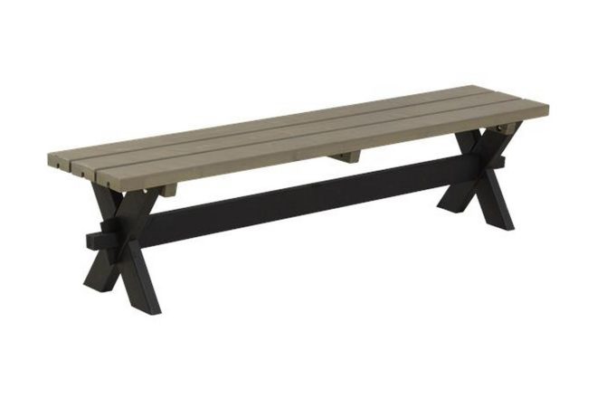 Plus plankbänk utomhus nostalgi 177x38x44 cm - svart/gråbrun