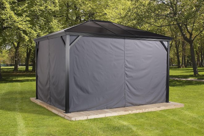Draperi verona 10 x 10 - grå|svart