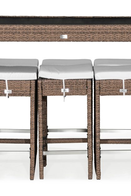 Barset utomhus bahamas med 6 barstolar - sand
