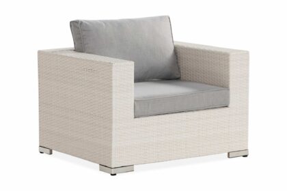 Loungefåtölj utomhus bahamas - vit/grå