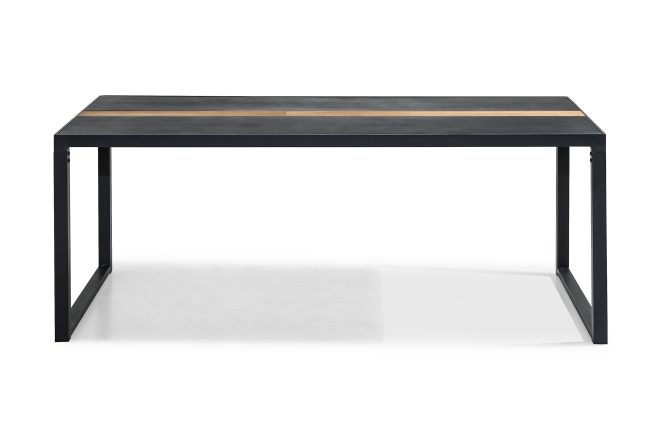 Matbord utomhus bastian 200x100 cm - svart/teak