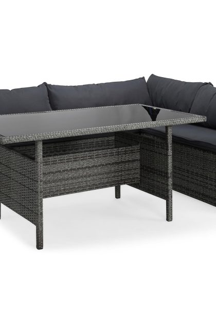 Loungegrupp utomhus james light höger - glas|grå