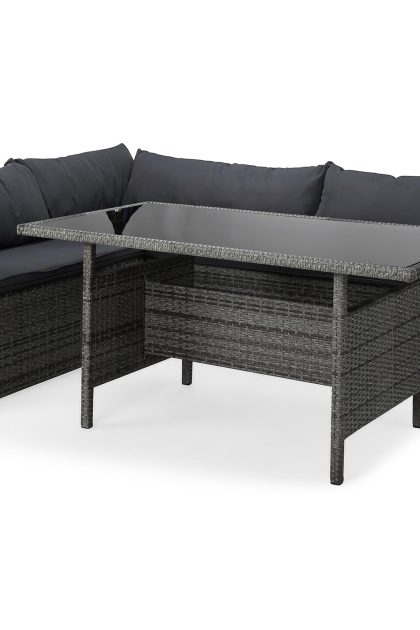 Loungegrupp utomhus james light vänster - glas/grå
