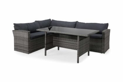 Loungegrupp utomhus james light vänster - glas/grå