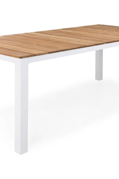 Matbord utomhus oliver 210x100 cm - vit/teak