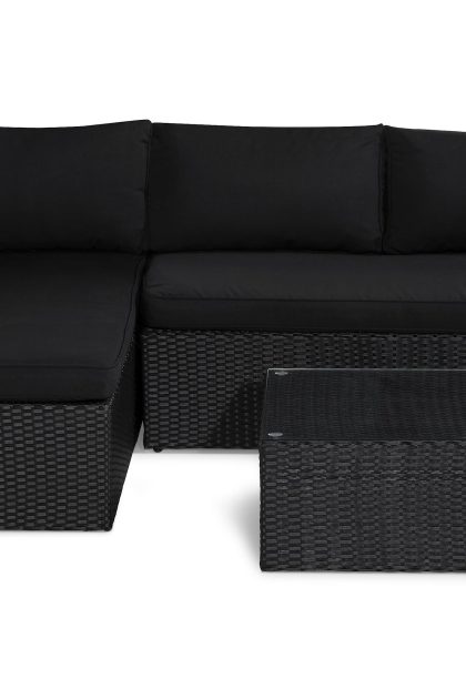 Soffgrupp utomhus mendoza 4-sits svart - venture home